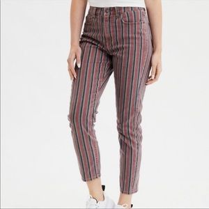 Petite Striped Mom Jeans